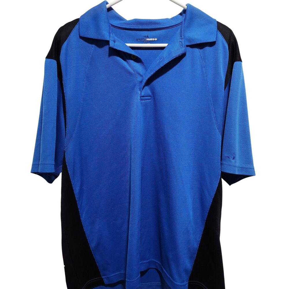 Kenneth Cole Golf Polo Shirt Mens Large Blue‎ Black Colorblock
